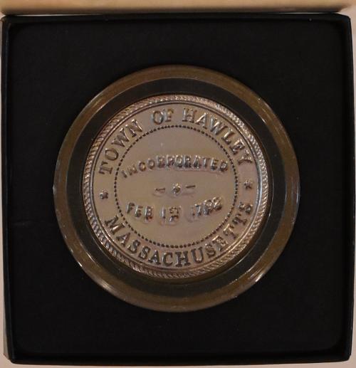 Bicentennial medallion - Side A Town of Hawley